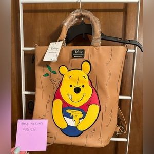 Winnie the Pooh Convertible backpack Loungefly original heart logo RARE